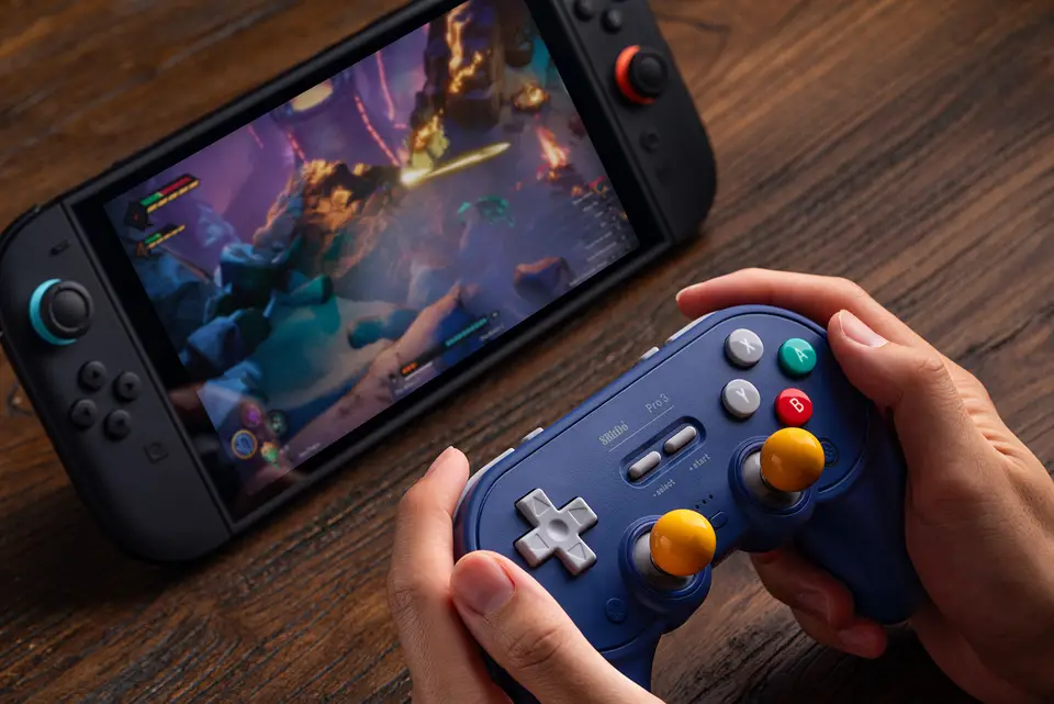 8BitDo Pro 3 يد تحكم ألعاب بلوتوث لاسلكية لسويتش 1/2، ويندوز، أبل، مع عصي تحكم TMR قابلة للتبديل - 6