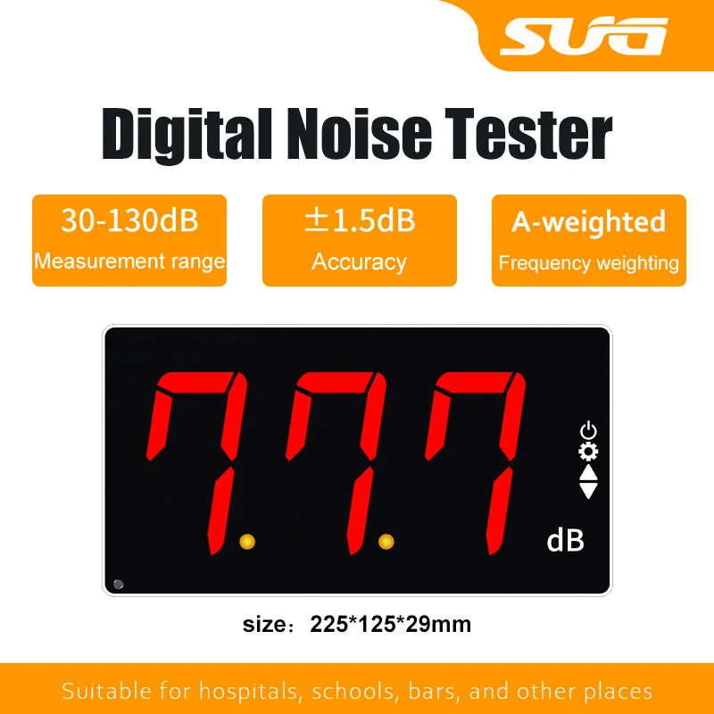 

Wall-Mounted Digital Sound Level Meter with Large LCD Display, Digital Noise Monitor, Decibel Monitoring Tester