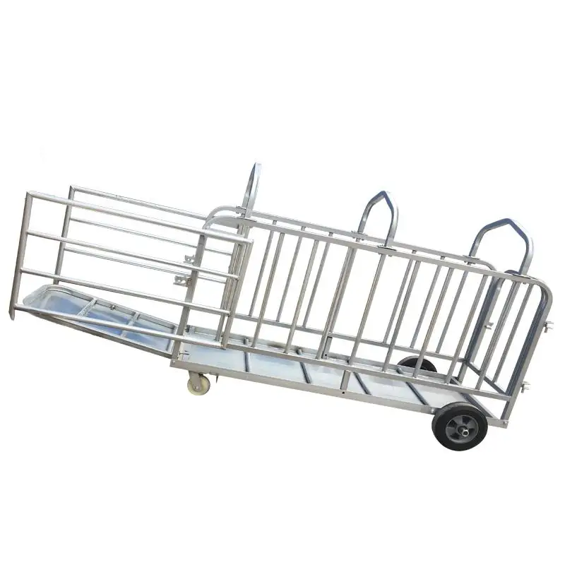 Pig cage farm Use cage to load pig to pull sows Use weighing pig to load cart Fat transfer cart
