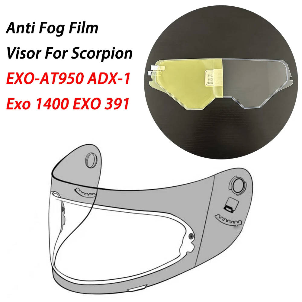 Visor Film Anti Fog Motorcycle Helmet for Scorpion EXO-AT950 ADX-1 Exo 1400 EXO 391 Moto Helmet Accessories Antifog Lens Film