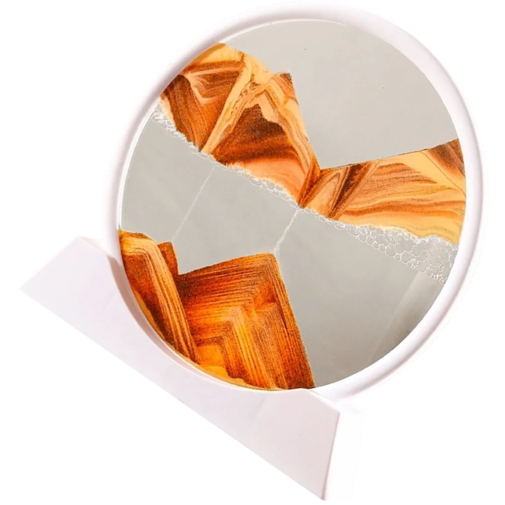 ثلاثية الأبعاد تتحرك اللوحة الزجاج المستديرة تدفق الرمال ديكور فني لمكتب مكتب المنزل المشهد الرمال صورة فنية حلية #2