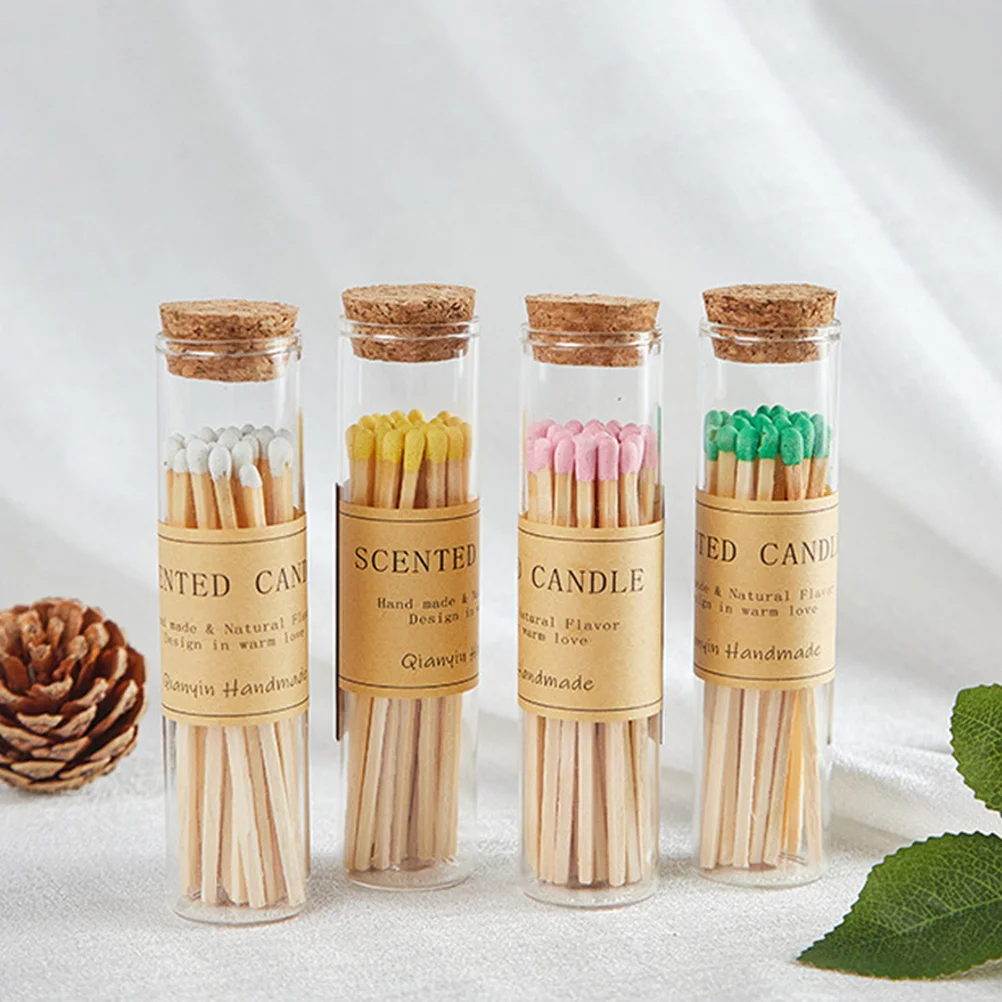 

20 Pcs Clear Glass Bottles With Cork Matches Bottle Transparent Storage Holder Specimen Display Test Tube Wishing Vase Reagent