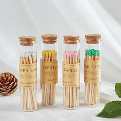 20 Pcs Clear Glass Bottles With Cork Matches Bottle Transparent Storage Holder Specimen Display Test Tube Wishing Vase Reagent