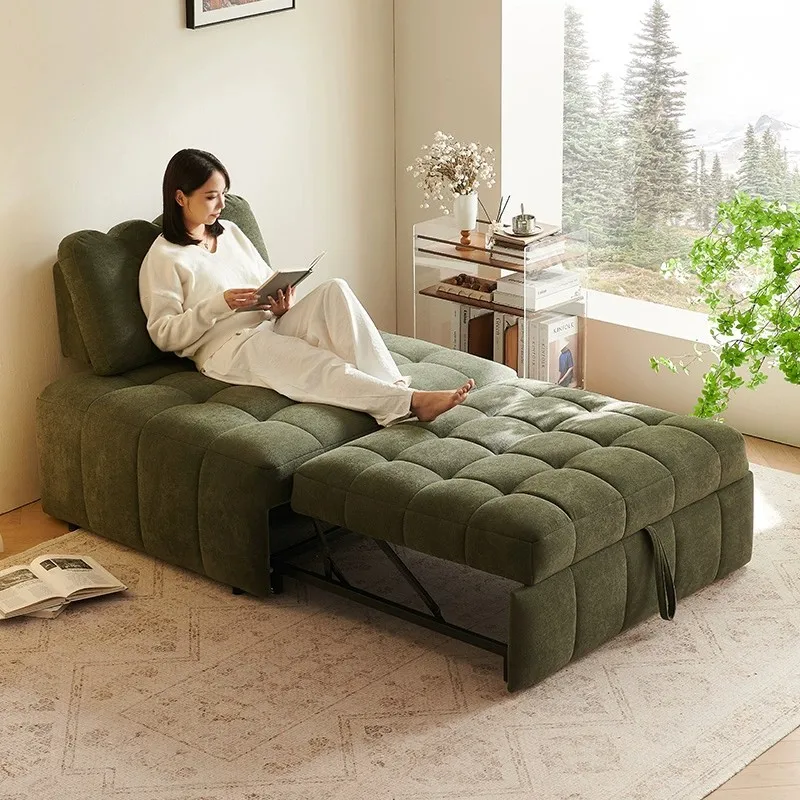 Convertible Sofa Bed, 3 in 1 Pull Out Couch, Loveseat Sleeper with Side Pocket, Living Room Sofa with Adjustable Backrest