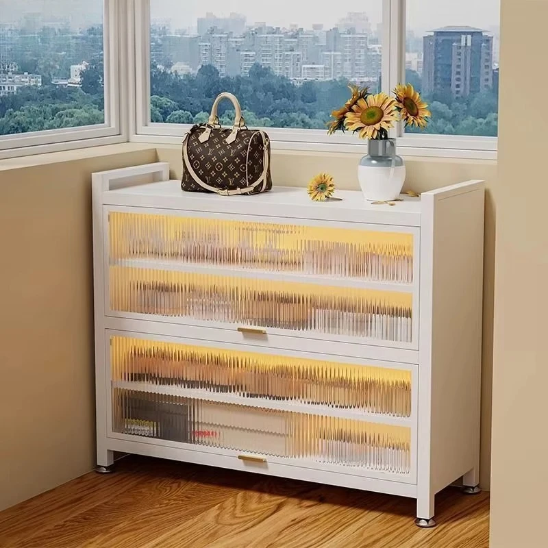 

Latest Design Entrance Cabinet for Shoe Organizer Wholesale Price Custom White Luxury Shoes Cabinet Storage for Living Room
