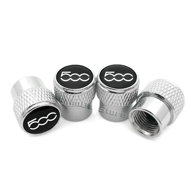 4Pcs Aluminum Alloy Car Wheel Tire Valve Caps Air Tyre Stem Cover Case Plugs For FIAT 500 500x 500l 500s Styling Accessories