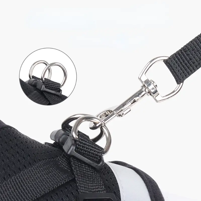 Pet Leash Undershirt Harnesses Mesh Breathable Adjustable Easy Control Reflective Undershirt Dog Harness Collar