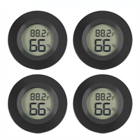 2/4 Pcs Mini Hygrometer Thermometer Fahrenheit or Celsius Meter Digital LCD Monitor Indoor Room Round Humidity Temperature Gauge