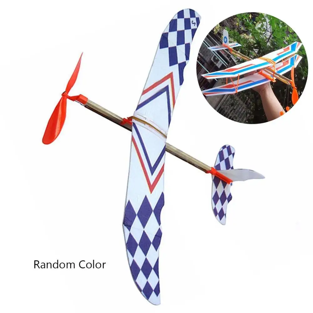 

Christmas best gift Powered Flying Glider DIY Foam Aircraft Elastic Rubber Airplane Assembly Plane Model