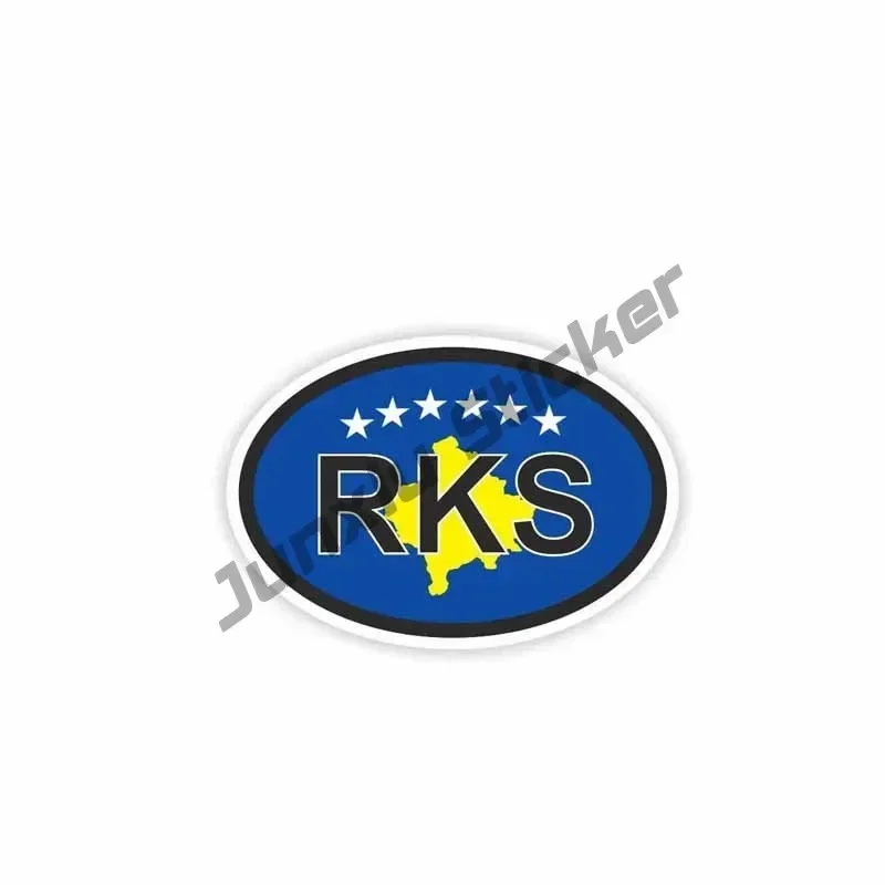 Kosovo with Flag Vinyl Sticker Funny Kosovo Albania Double-Headed Eagle PVC Car Decal Accessories for Cars Phone Laptop