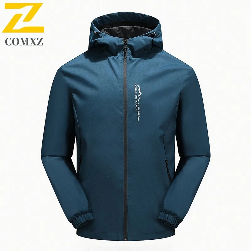 

COMXZ Высококачественная ветровка, водонепроницаемая куртка больших размеров, дышащая мужская куртка для альпинизма и кемпинга, 2025 г., уличное походное пальто