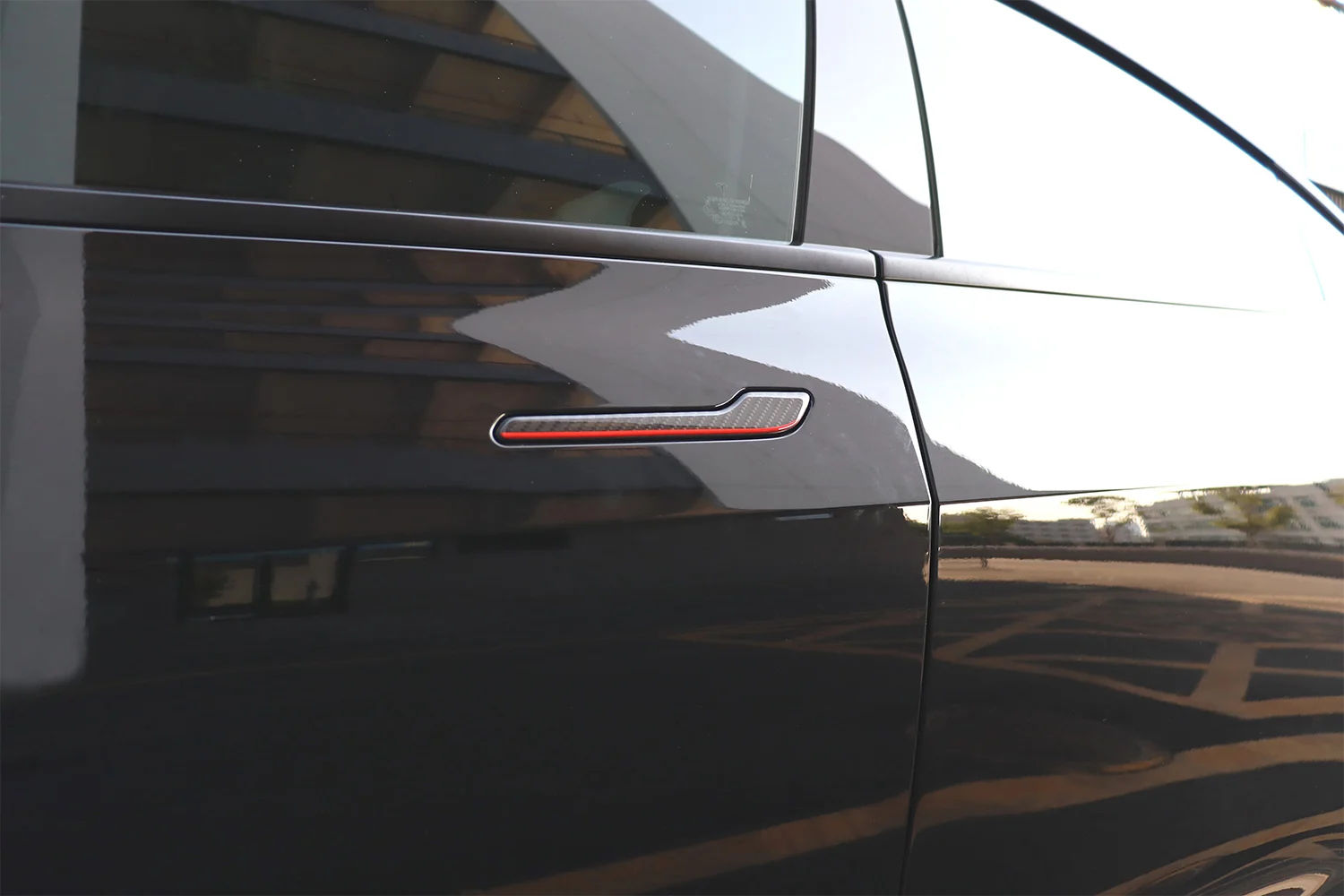 Für Tesla Modell 3/Y 2017-2025 Carbon Faser 4PCS Türgriff Aufkleber Abdeckung Modell Y Juniper Carbon faser Harz Dropping Prozess – Detail 8