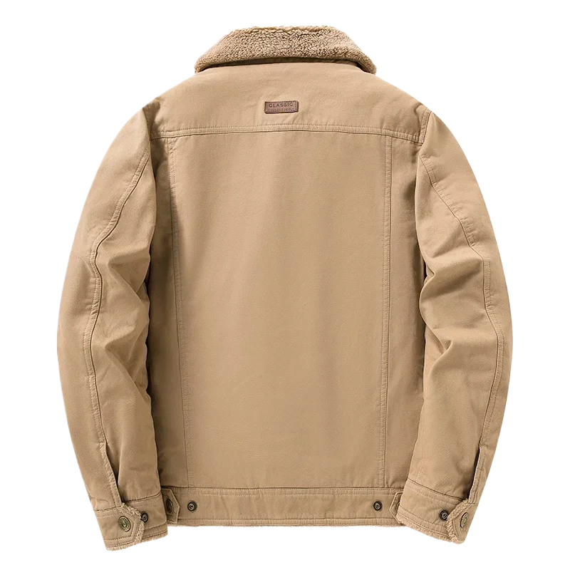 Autumn Winter New Men's Windproof Bomber Jacket Thicken Zipper Lapel Cotton Jackets Men Lamp Fur Warm Overcoat Male Windbreaker