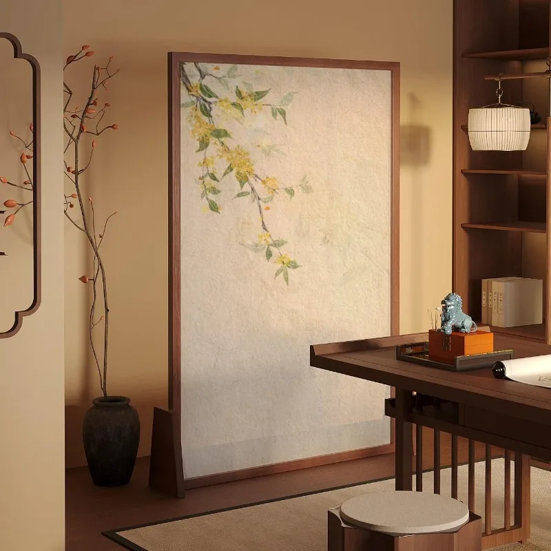 Flower screen partition, living room porch occlusion, mobile solid wood seat screen