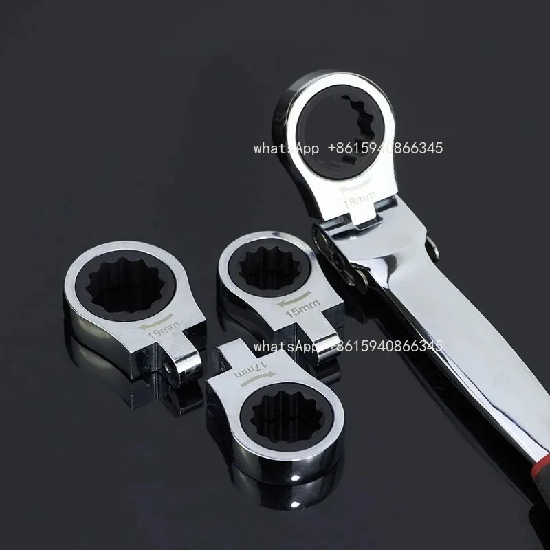 13Pcs Flexible Head Ratchet Wrench Set Quick Combination Spanner Set Reversible Gear Wrench Kit