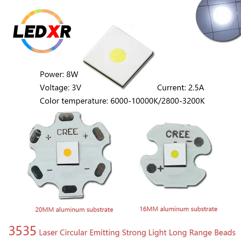 Wysoka moc 3535 SMD LED płaski biały laserowy koralik LED 3v 8w biały ciepły biały LED spawanie 16 20mm LED PCB latarka reflektor