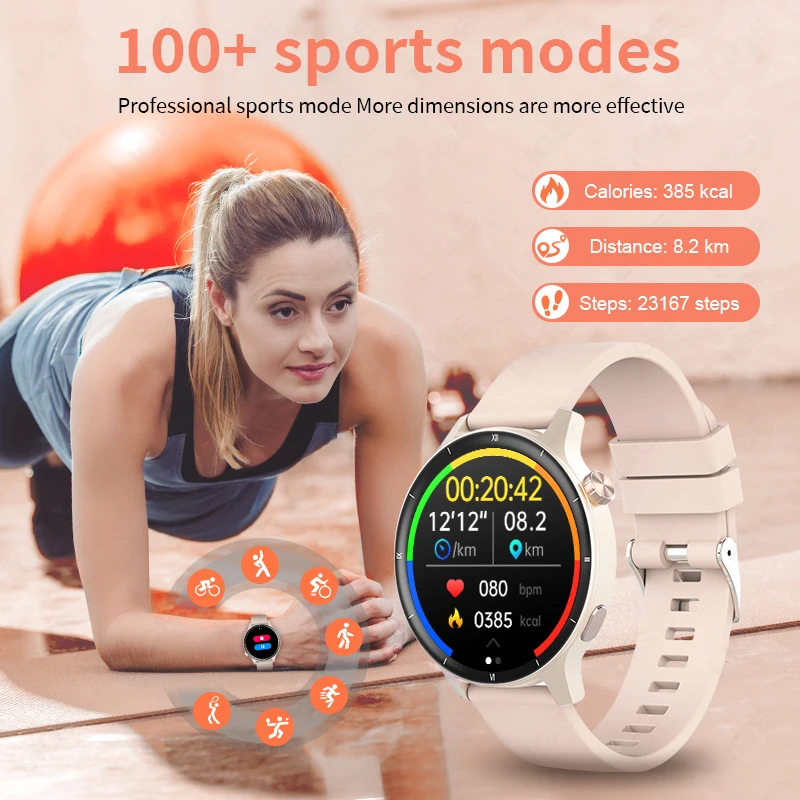 Reloj inteligente LIGE a la moda para mujer, relojes con llamadas Bluetooth, pulsera deportiva para Fitness, salud femenina, esfera personalizada, música, reloj inteligente para hombre 2025