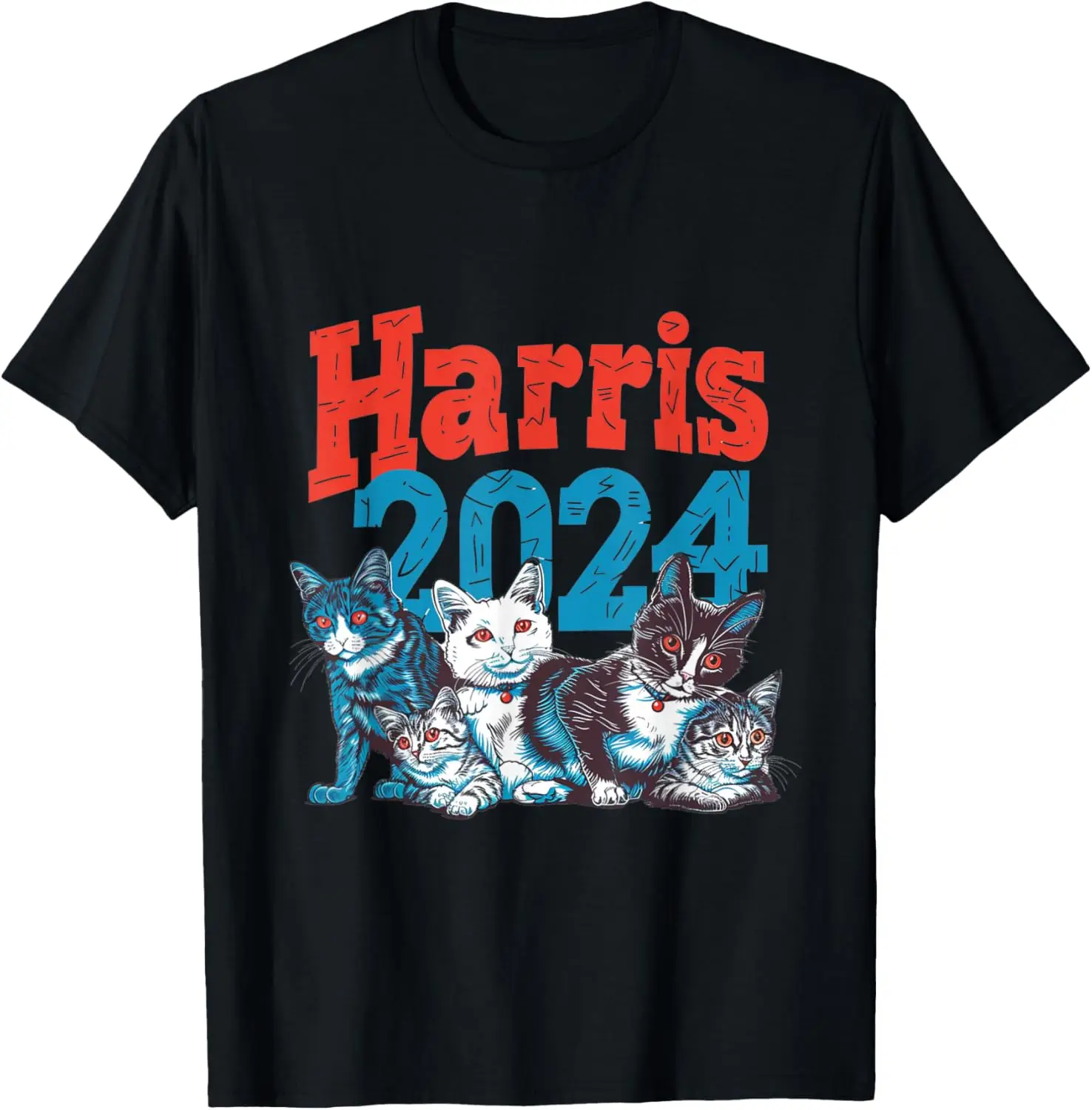 

Футболка Kamala Harris Election Cat Lady 2024, Democrat Crazy Kitty