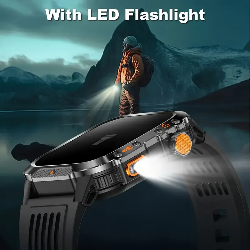 ونليكس GPS ساعة ذكية للرجال والنساء بوصلة عسكرية مصباح يدوي بلوتوث دعوة ساعة ذكية الرياضة في الهواء الطلق IP68 مقاوم للماء ساعة رجالية