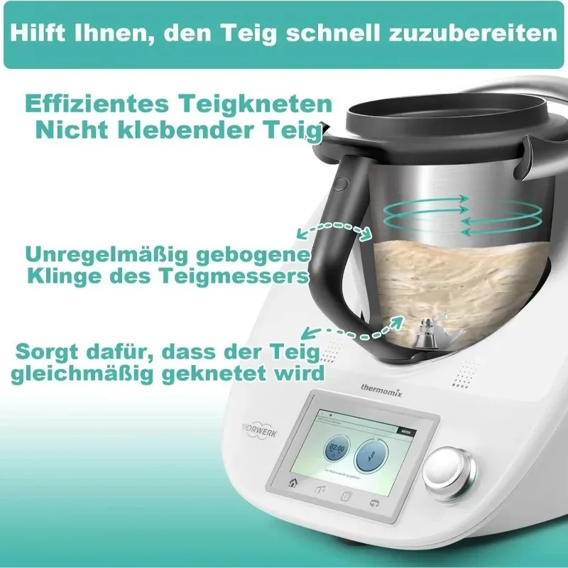 Pour Thermomix TM6, TM5, TM31 accessoires de remplacement mélangeur de pâte en acier inoxydable
