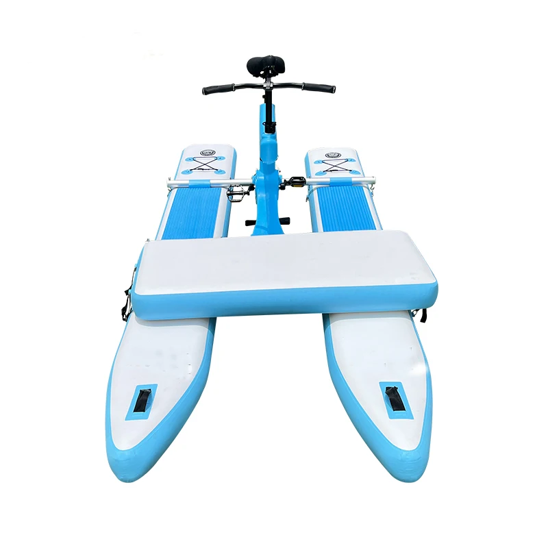 New Trendy Inflatable Floating One Seated Sea Cycle Water Bike Aluminum Alloy Frame Folding Design 200kg Load