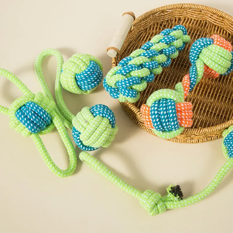 4pcs/7pcs Dog Chew Toy Bite Resistant Rope Knot Cats Dogs to Relieve Boredom Teeth Grinding and Cleaning Pet Training Supplies image 3