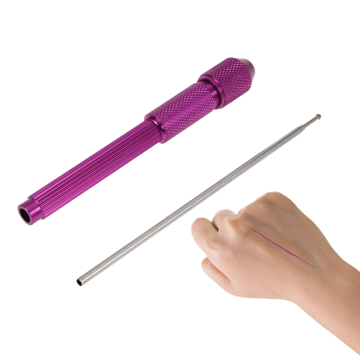 

20Pcs Tattoo Pen Kit Skin Marker Refills Fine Tip for Precise Tattooing and Piercing Demarcation Purple Holder Purple Core