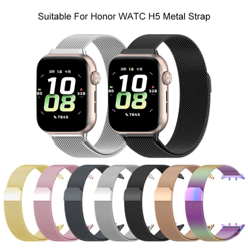 Imagen 1 del producto Correa de Metal UTHAI adecuada para reloj inteligente Honor 5, correa de reloj magnética milanesa de acero inoxidable, accesorios de reloj S134