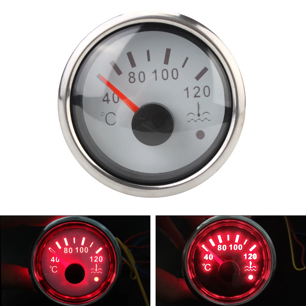 

Temperature Sensor 40-120℃ Moto Meter Car Truck Boat 52mm Water Temp Gauge Waterproof Vehicle Indicator Smart alert