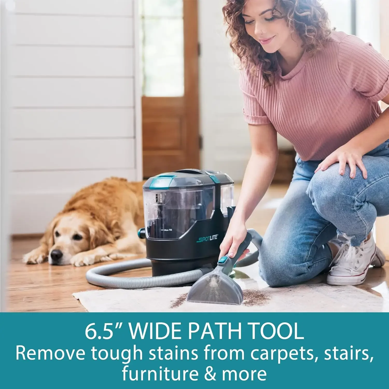 منظف بقع السجاد المحمول Kenmore KW2001 SpotLite ومزيل بقع الحيوانات الأليفة، شفط قوي 17 كيلو باسكال مع أدوات متعددة الاستخدامات