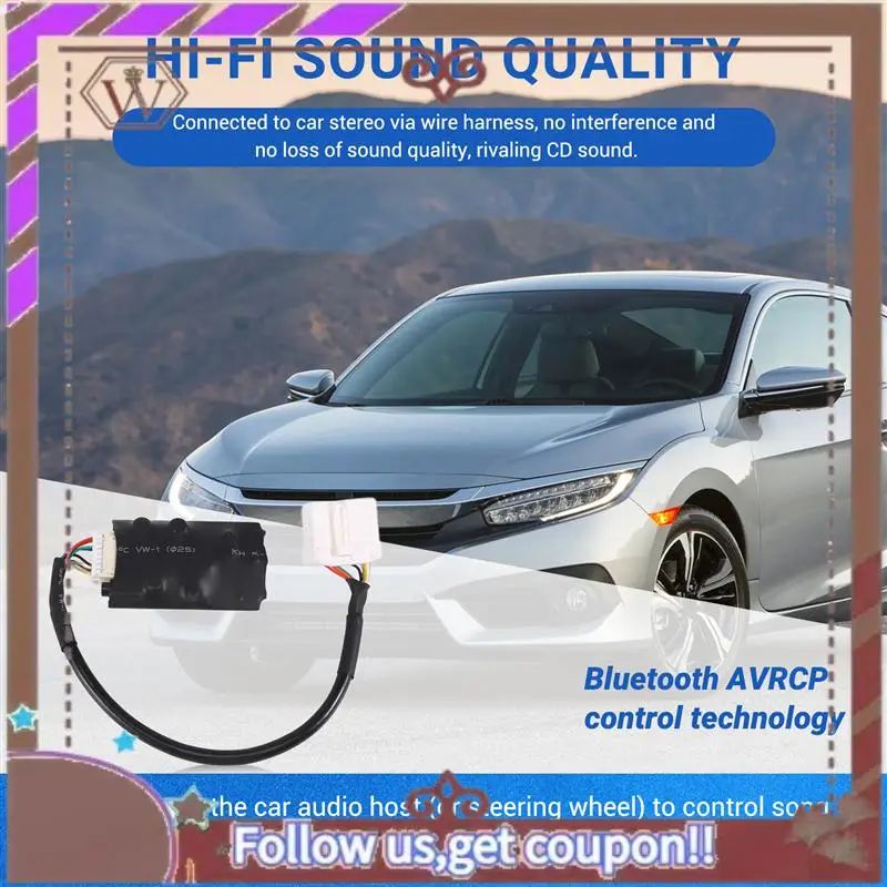 A57E-Car Radio Audio Adapter Bluetooth Aux Cable Microphone Handsfree For Honda Accord Civic CRV Fit Siming Odyssey