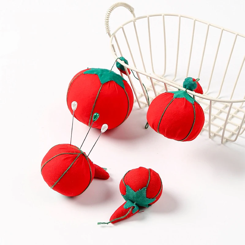 Red Chili Pepper Tomato Cute Pincushions Cross Stitch Needle Insert Bag Diy Sewing Accessories