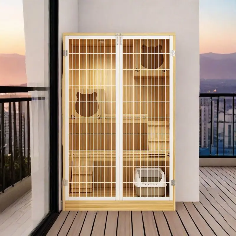 

Cat Villa Cat Cage Household Indoor Cat Nest Cat House Large Free Space Cat House Iron Mesh Cat House Cat Cabinet
