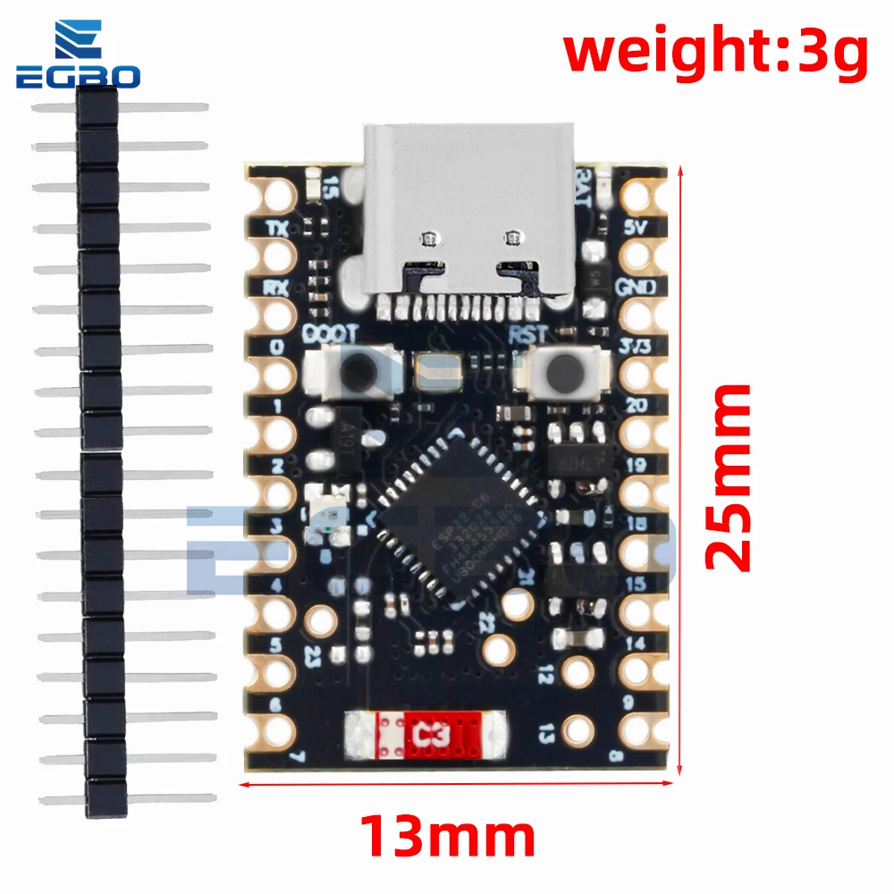 egbo ESP32-C6 لوحة تطوير SuperMini متحكم صغير برمجة التعلم وحدة التحكم الأساسية