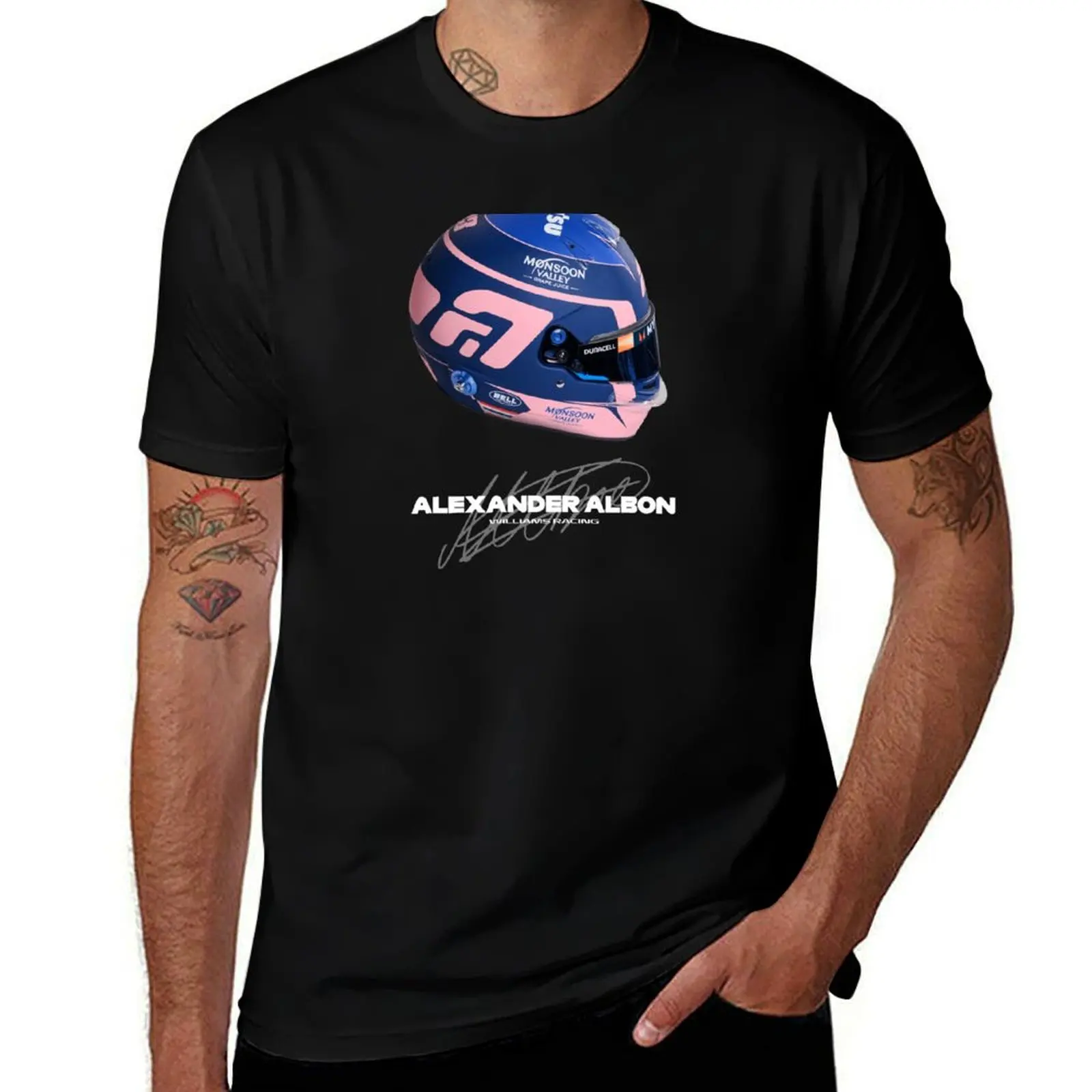 アレックス・アルボン-f1-2024-ヘルメット-tシャツ-tシャツ-パーソナライズされた男性用-tシャツ-カジュアル-tシャツ-男性用カジュアル-tシャツ
