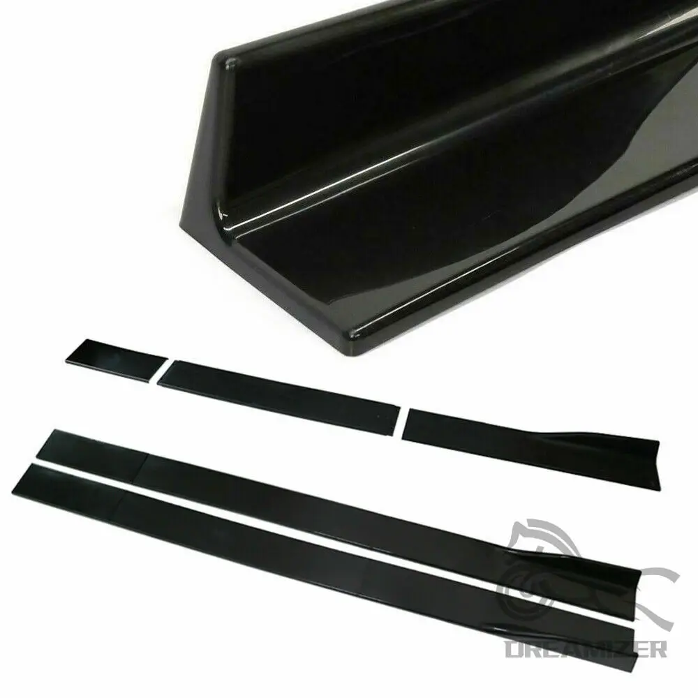 6PCS 2.2m Universal Side Skirt Extension Rocker Plate Lip Separator Bumper For Dodge Charger SRT SXT RT For Audi A3 S3 A4 S4 A5
