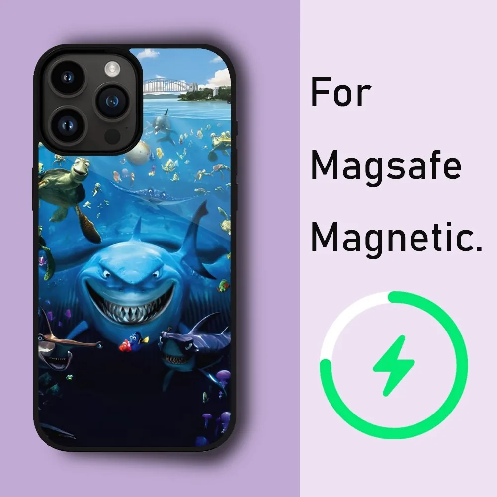 MINISO DISNEY Finding Dory Phone Case For iPhone 15 14 13 12 11 Pro Max Plus Phone Magnetic for Macsafe Cases Cover