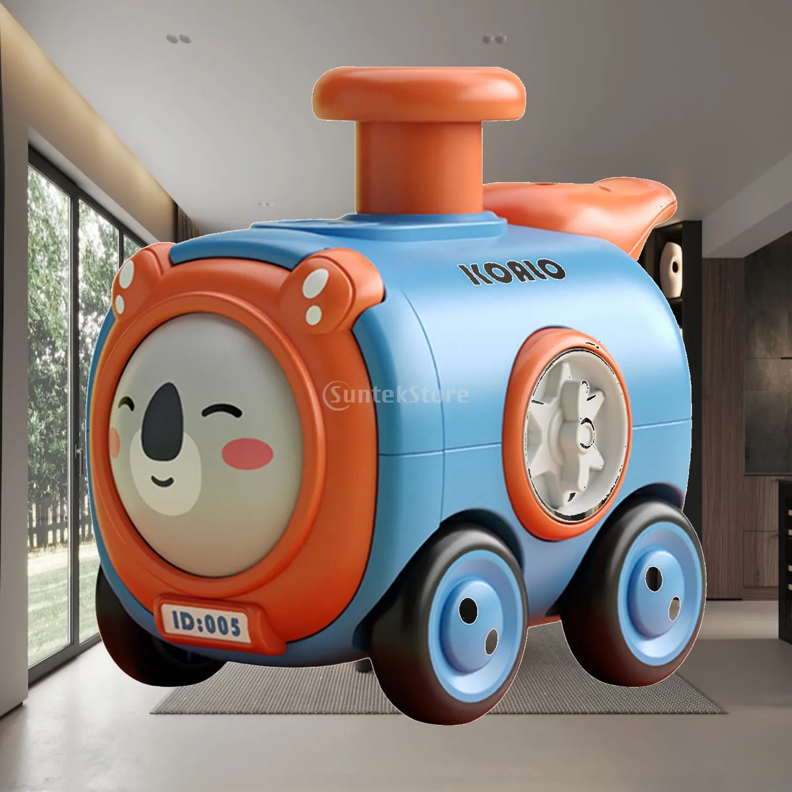 Cute Animal Inertia Car Toy for Children Press Top Slide Forward with Two Face Expressions Soft Rubber Nonslip Wheels Gift