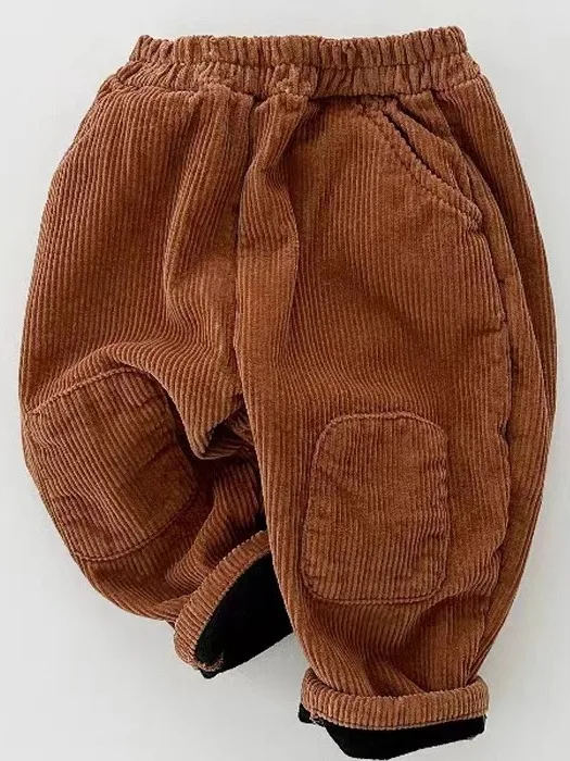 Inverno nuovo bambino pantaloni in pile ragazzo ragazze velluto a coste pantaloni caldi più velluto spesso infantile pantaloni Casual Vintage