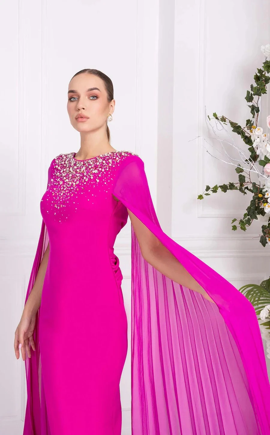 

Customized Fuchsia Satin Mother of Birde Dresses 2026 for Wedding Women Straight Evening Dress Exquisite Formal Party Gowns