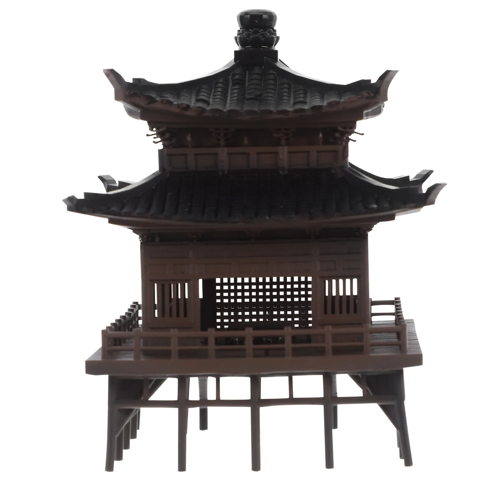 Miniature Chinese Pavilion Ornamental Sculpture for Aquarium Bonsai Zen Garden Micro Landscape Decoration Pagoda Garden Statue