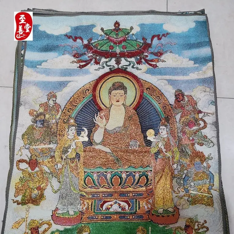 Tibet Tibetan Cloth Silk Buddhism great sun tathagata buddha Thangka Tangka Embroidery Painting Embroidery Hanging Pictures