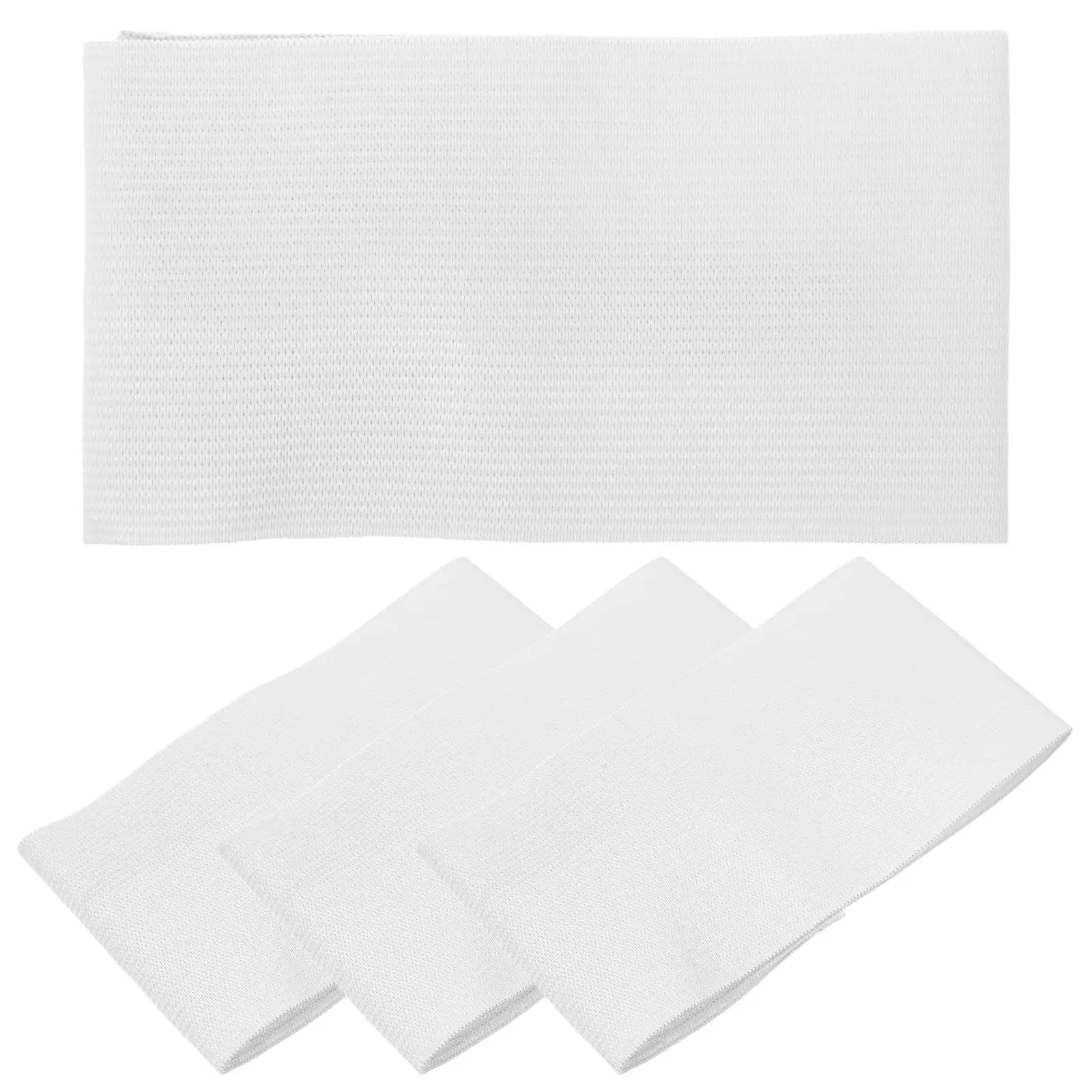 

4 Pcs Blank Armband White Sports Captain Armbands Football Basketball Team Adjustable Elastic Wear Resistant Arm Bands