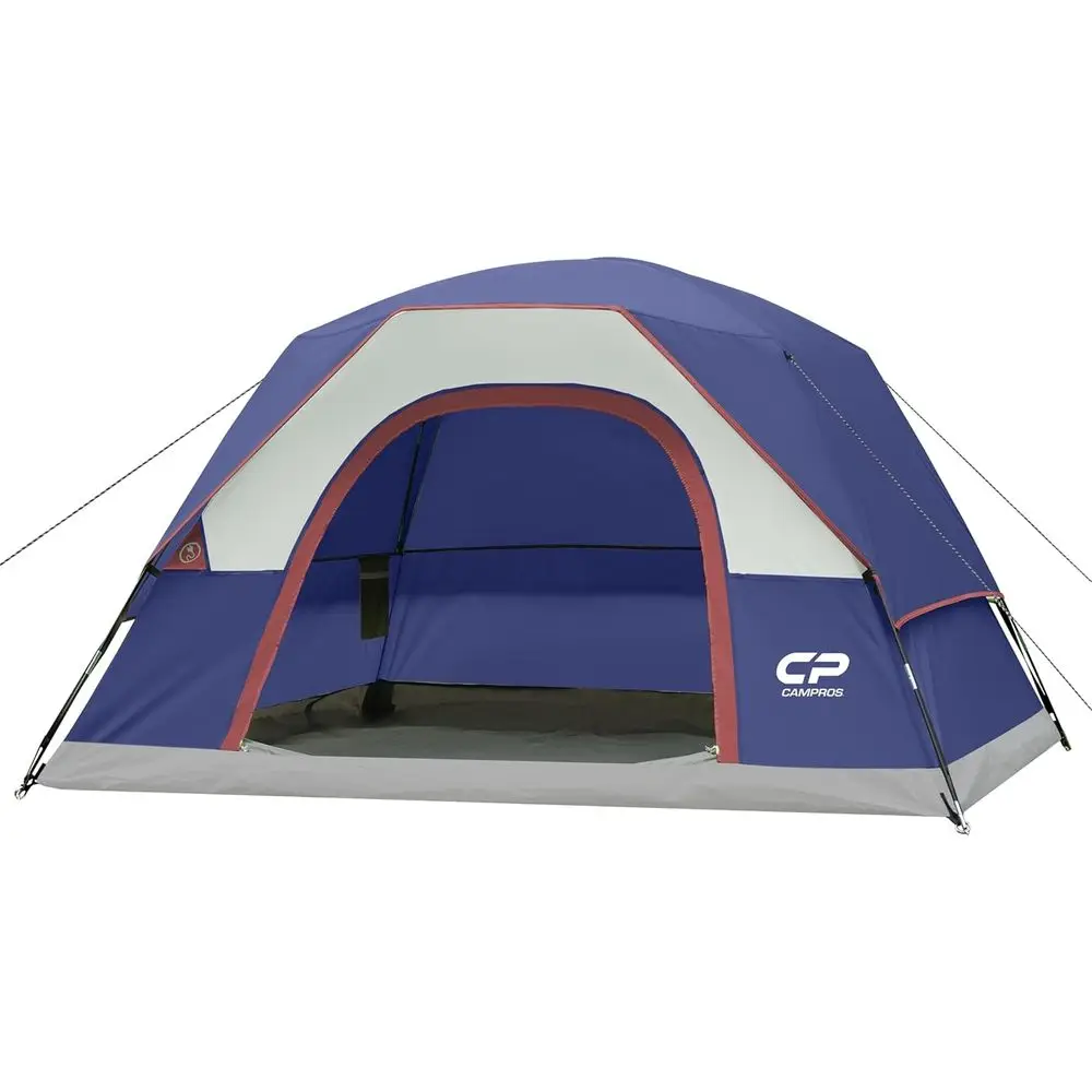 

2-6 Person Waterproof & Windproof Double Layer Dome Tent with Easy Setup, Large Mesh Windows, and Wide Door for Camping