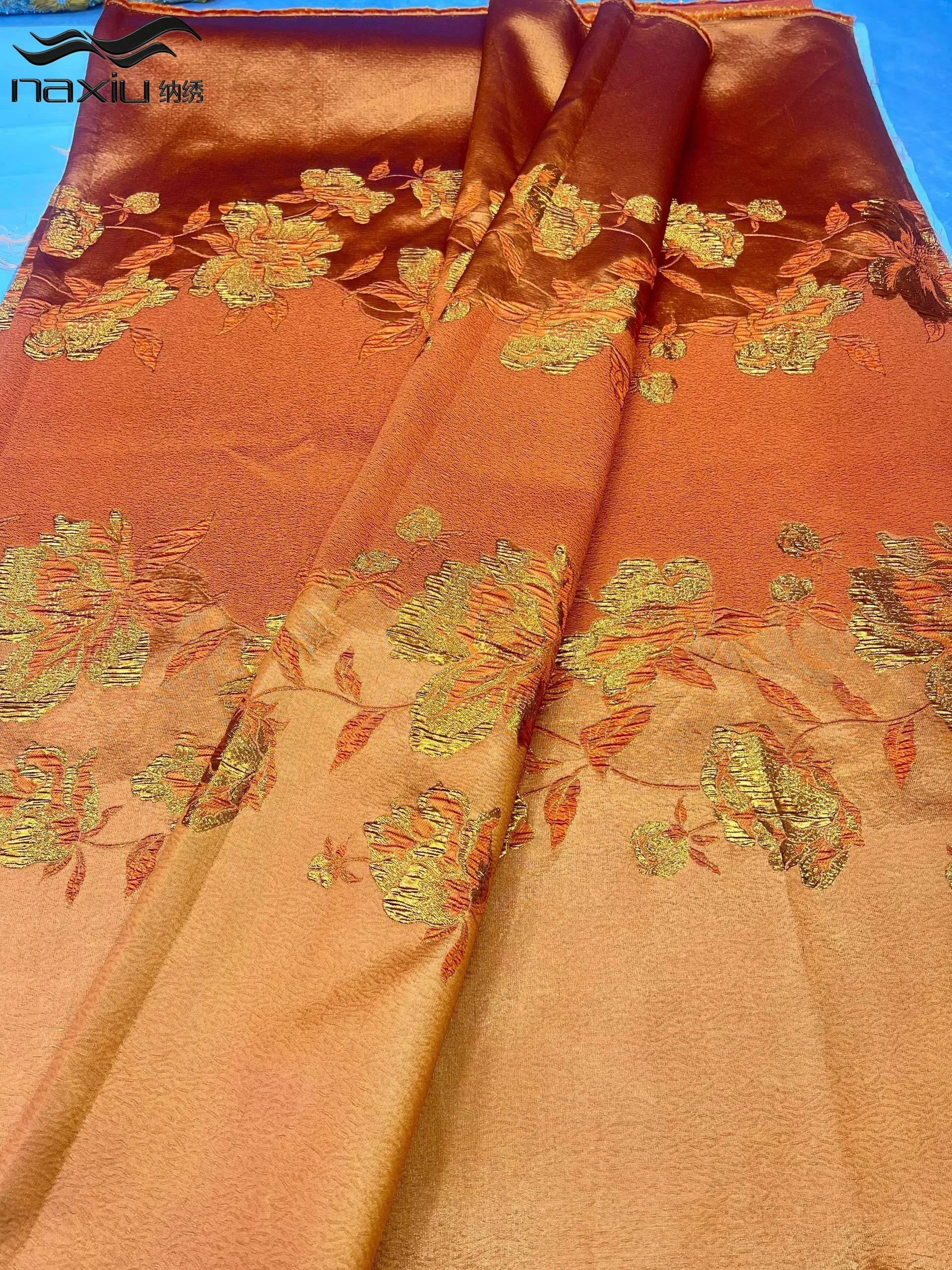 Madison African Jacquard Organza Brocade Fabric 2026 Nigerian Damask Tulle Mesh Gilding Lace French Net Material Brocard Tissu