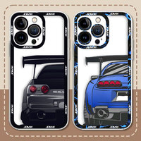 Sports Car JDM Tokyo Drift Clear Case For VIVO V20 V21 V23 V25 V27 V27E V29E Y15S Y16 Y20 Y21 Y22S Y27 Y35 Y50 Y51 Y76 S1 Case