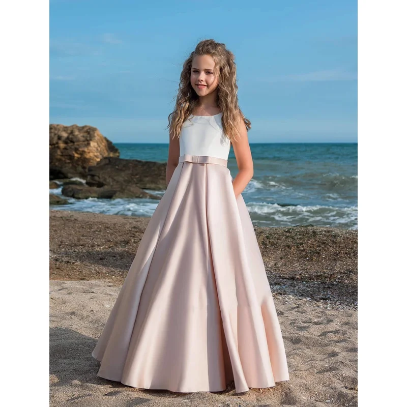 Children's High-end Formal Dress Piano Performance Dress Girls' Simple Large Violin Performance Little Host Dress Skirt
