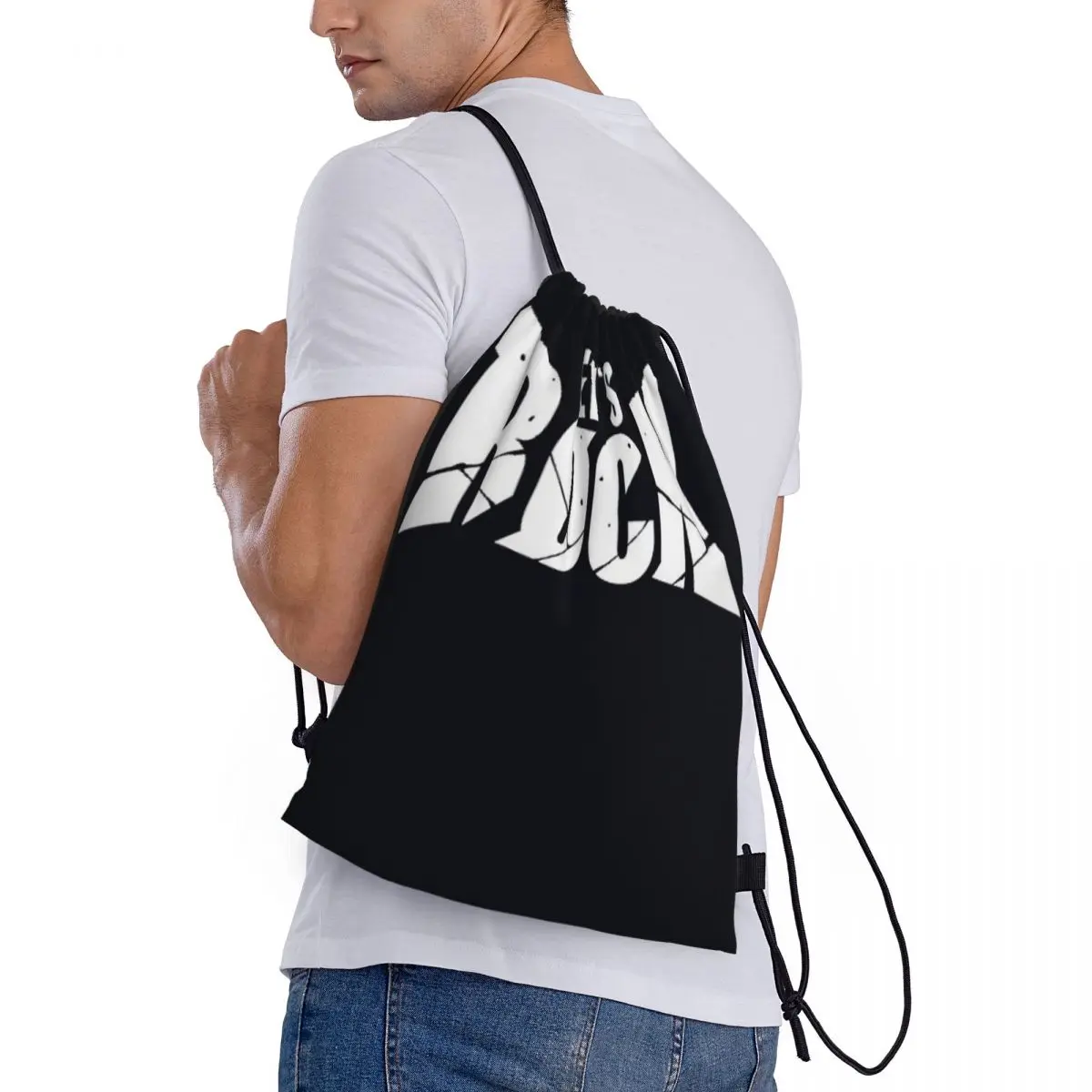 Bolsa con cordón con logotipo de patrón personalizado, mochila de viaje, bolsa de almacenamiento para estudiantes, mochila escolar ꦫ