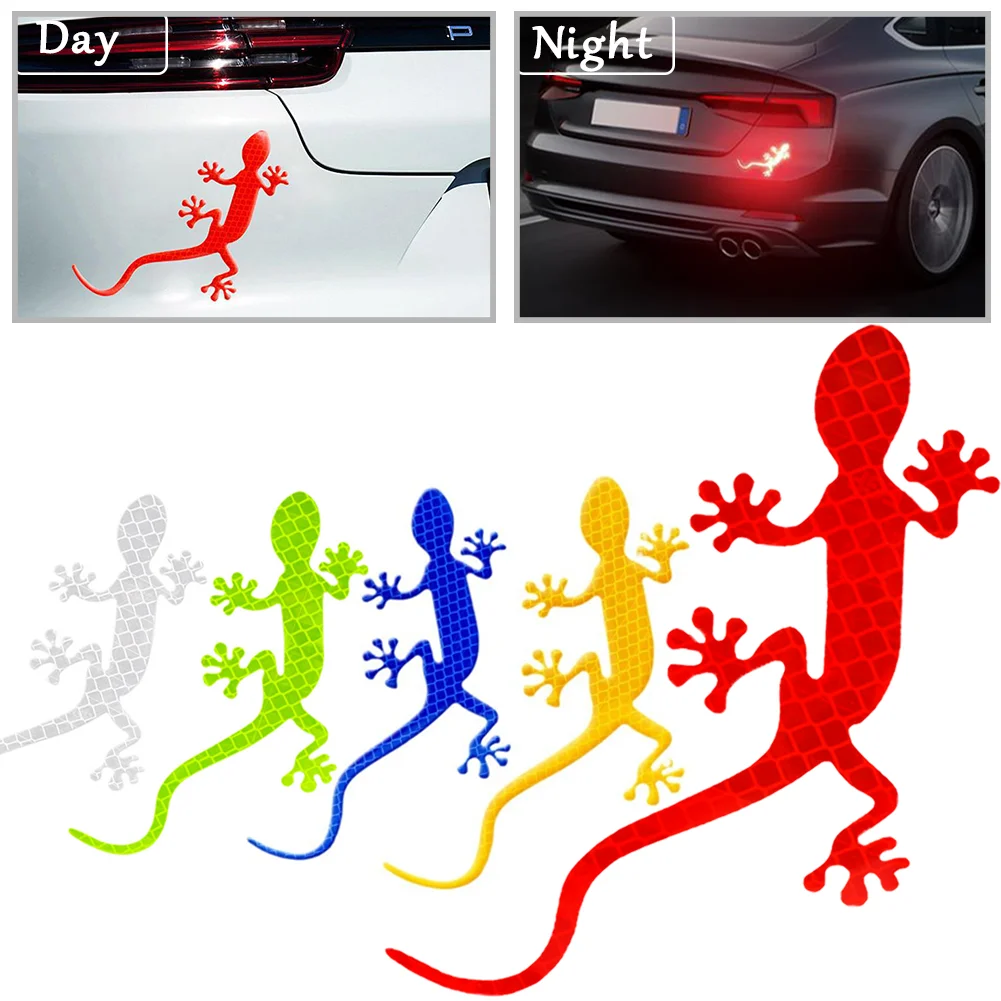 Creativity Reflective Gecko Car Sticker Self Adhesive Auto Decor Decal Night Safety Car Moto Reflective Warning Mark Stickers