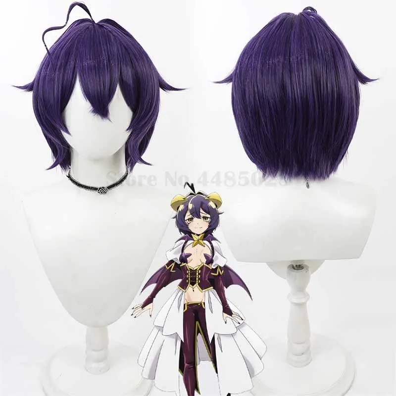 

Women Purple Short Hair I Admire Magical Girls Hiiragi Utena Cosplay Headwear Halloween Christmas Carnival Party Role Play Wig